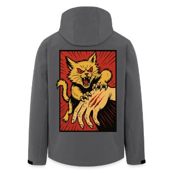 Crimson Claw Cat Angriff - Recycelte Männer Softshell-Jacke von Stanley/Stella - Anthrazit - Hinten - AI Model Male 185 light (185cm)