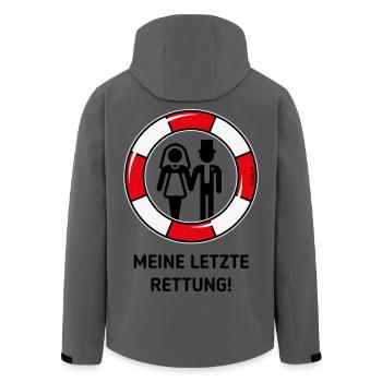 Meine Letzte Rettung! (Hochzeit Brautpaar / POS3C) - Recycelte Männer Softshell-Jacke von Stanley/Stella - Anthrazit - Hinten - AI Model Male 185 light (185cm)