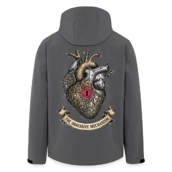 Steampunk Heart with Gears Dark Academia - Men’s Recycled Softshell Jacket by Stanley/Stella - anthracite - Back - AI Model Male 185 light (185cm)