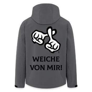 Weiche Von Mir! (Kreuz / Bibel / Religion / 2C) - Recycelte Männer Softshell-Jacke von Stanley/Stella - Anthrazit - Hinten - AI Model Male 185 light (185cm)