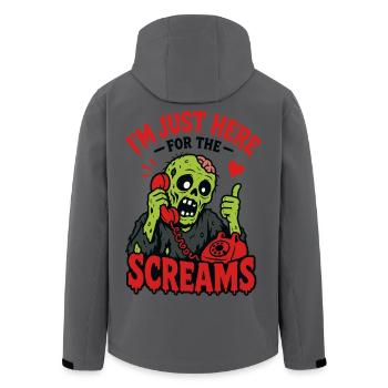 I'm Just Here For The Screams Zombie - Recycelte Männer Softshell-Jacke von Stanley/Stella - Anthrazit - Hinten - AI Model Male 185 light (185cm)