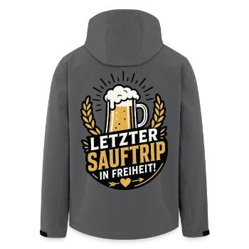 Letzter Sauftrip in Freiheit JGA - Recycelte Männer Softshell-Jacke von Stanley/Stella - Anthrazit - Hinten - AI Model Male 185 light (185cm)