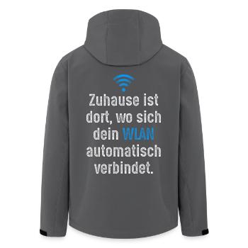 WLAN Spruch - Recycelte Männer Softshell-Jacke von Stanley/Stella - Anthrazit - Hinten - AI Model Male 185 light (185cm)
