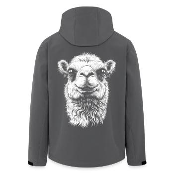 Kamel Portrait Dromedar Trampeltier Tiere Tier - Recycelte Männer Softshell-Jacke von Stanley/Stella - Anthrazit - Hinten - AI Model Male 185 light (185cm)