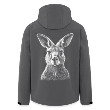Känguru Portrait Australien Kangaroo Tiere - Recycelte Männer Softshell-Jacke von Stanley/Stella - Anthrazit - Hinten - AI Model Male 185 light (185cm)