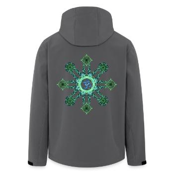 Blue/Green Om - Recycelte Männer Softshell-Jacke von Stanley/Stella - Anthrazit - Hinten - AI Model Male 185 light (185cm)