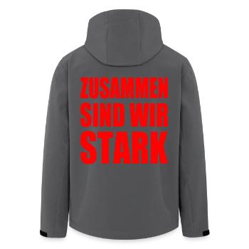 zusammen sind wir stark - Recycelte Männer Softshell-Jacke von Stanley/Stella - Anthrazit - Hinten - AI Model Male 185 light (185cm)
