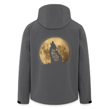 Throw me to the Wolves - Recycelte Männer Softshell-Jacke von Stanley/Stella - Anthrazit - Hinten - AI Model Male 185 light (185cm)