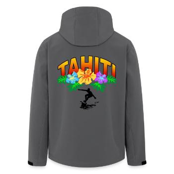 tahiti surfing - Recycelte Männer Softshell-Jacke von Stanley/Stella - Anthrazit - Hinten - AI Model Male 185 light (185cm)