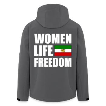 Women life freedom - Men’s Recycled Softshell Jacket by Stanley/Stella - anthracite - Back - AI Model Male 185 light (185cm)