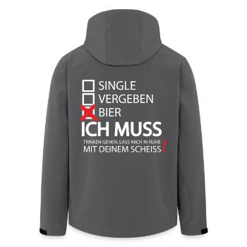 Single Vergeben Bier Trinker Geschenk T Shirt - Recycelte Männer Softshell-Jacke von Stanley/Stella - Anthrazit - Hinten - AI Model Male 185 light (185cm)