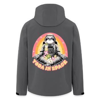 Faultier macht Yoga im All - Recycelte Männer Softshell-Jacke von Stanley/Stella - Anthrazit - Hinten - AI Model Male 185 light (185cm)