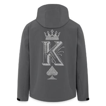 King Spades silber - Recycelte Männer Softshell-Jacke von Stanley/Stella - Anthrazit - Hinten - AI Model Male 185 light (185cm)