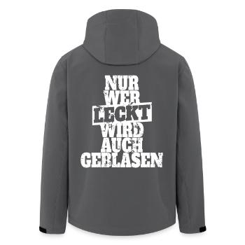 Nur Wer Leckt Wird Auch Geblasen Sex Blasen Oral - Recycelte Männer Softshell-Jacke von Stanley/Stella - Anthrazit - Hinten - AI Model Male 185 light (185cm)