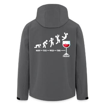 Wein Woche Freitag Wochenende Cooles Wein Geschenk - Recycelte Männer Softshell-Jacke von Stanley/Stella - Anthrazit - Hinten - AI Model Male 185 light (185cm)