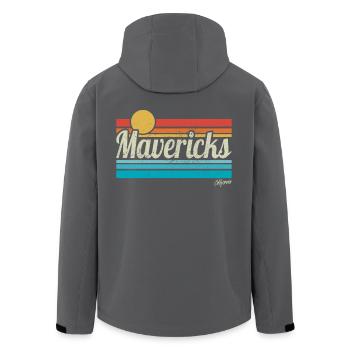 Mavericks Beach Kalifornien Retro Surf Trip Surfer - Recycelte Männer Softshell-Jacke von Stanley/Stella - Anthrazit - Hinten - AI Model Male 185 light (185cm)