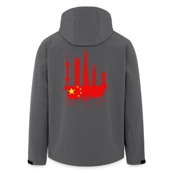 Shanghai Skyline China Flagge Chinesische Fahne - Recycelte Männer Softshell-Jacke von Stanley/Stella - Anthrazit - Hinten - AI Model Male 185 light (185cm)