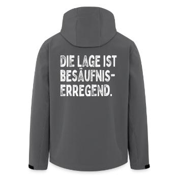 Die Lage Ist Besäufniserregend Saufen Party Bier - Recycelte Männer Softshell-Jacke von Stanley/Stella - Anthrazit - Hinten - AI Model Male 185 light (185cm)