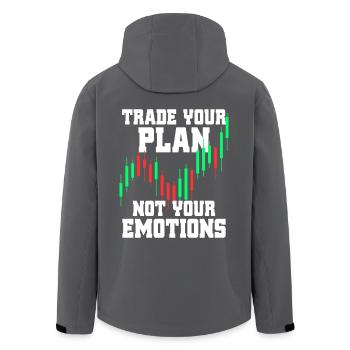 Trade Your Plan Not Your Emotions Aktien Trader - Recycelte Männer Softshell-Jacke von Stanley/Stella - Anthrazit - Hinten - AI Model Male 185 light (185cm)