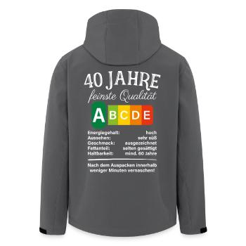 40 Jahre Feinste Qualität Geschenk 40. Geburtstag - Recycelte Männer Softshell-Jacke von Stanley/Stella - Anthrazit - Hinten - AI Model Male 185 light (185cm)
