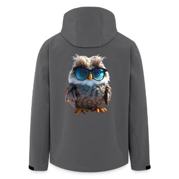 Eule Schleiereule Geschenk Kauz Uhu Owl Süße Eulen - Recycelte Männer Softshell-Jacke von Stanley/Stella - Anthrazit - Hinten - AI Model Male 185 light (185cm)