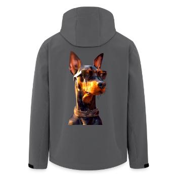 Dobermann Hunde Motiv Wachhund Stolze Dobermänner - Recycelte Männer Softshell-Jacke von Stanley/Stella - Anthrazit - Hinten - AI Model Male 185 light (185cm)