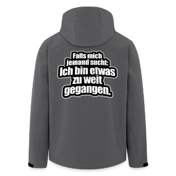 Falls Mich Jemand Sucht Ich Bin Zu Weit Gegangen - Recycelte Männer Softshell-Jacke von Stanley/Stella - Anthrazit - Hinten - AI Model Male 185 light (185cm)