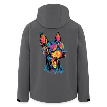 Dobermann Hunde Motiv Wachhund Stolze Dobermänner - Recycelte Männer Softshell-Jacke von Stanley/Stella - Anthrazit - Hinten - AI Model Male 185 light (185cm)