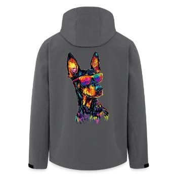Dobermann Hunde Motiv Wachhund Stolze Dobermänner - Recycelte Männer Softshell-Jacke von Stanley/Stella - Anthrazit - Hinten - AI Model Male 185 light (185cm)