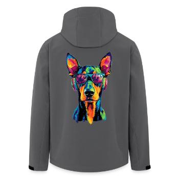 Dobermann Hunde Motiv Wachhund Stolze Dobermänner - Recycelte Männer Softshell-Jacke von Stanley/Stella - Anthrazit - Hinten - AI Model Male 185 light (185cm)