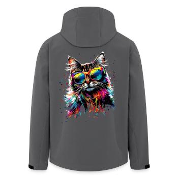 Perserkatze Perser Katze Persian Cat Süße Katzen - Recycelte Männer Softshell-Jacke von Stanley/Stella - Anthrazit - Hinten - AI Model Male 185 light (185cm)