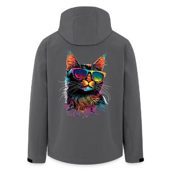 Savannah Katze Cat Mama Süße Serval Leopard Katzen - Recycelte Männer Softshell-Jacke von Stanley/Stella - Anthrazit - Hinten - AI Model Male 185 light (185cm)