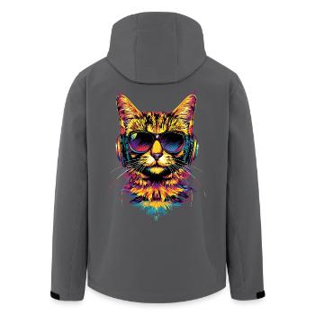Savannah Katze Cat Mama Süße Serval Leopard Katzen - Recycelte Männer Softshell-Jacke von Stanley/Stella - Anthrazit - Hinten - AI Model Male 185 light (185cm)
