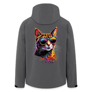 Savannah Katze Cat Mama Süße Serval Leopard Katzen - Recycelte Männer Softshell-Jacke von Stanley/Stella - Anthrazit - Hinten - AI Model Male 185 light (185cm)