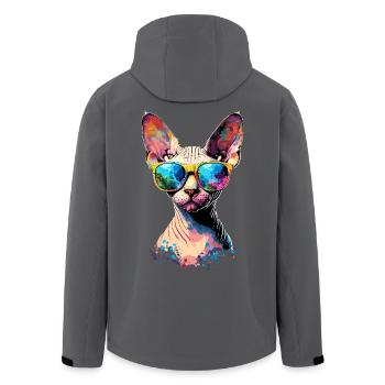 Savannah Katze Cat Mama Süße Serval Leopard Katzen - Recycelte Männer Softshell-Jacke von Stanley/Stella - Anthrazit - Hinten - AI Model Male 185 light (185cm)