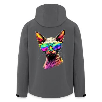 Savannah Katze Cat Mama Süße Serval Leopard Katzen - Recycelte Männer Softshell-Jacke von Stanley/Stella - Anthrazit - Hinten - AI Model Male 185 light (185cm)