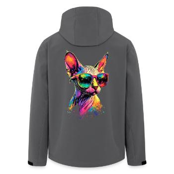 Savannah Katze Cat Mama Süße Serval Leopard Katzen - Recycelte Männer Softshell-Jacke von Stanley/Stella - Anthrazit - Hinten - AI Model Male 185 light (185cm)