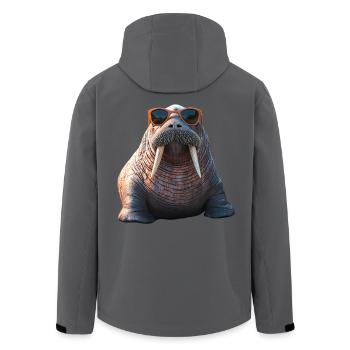 Walross Stoßzähne Robbe Wilde Pazifische Walrosse - Recycelte Männer Softshell-Jacke von Stanley/Stella - Anthrazit - Hinten - AI Model Male 185 light (185cm)