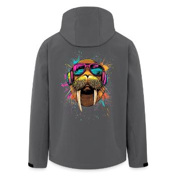 Walross Stoßzähne Robbe Wilde Pazifische Walrosse - Recycelte Männer Softshell-Jacke von Stanley/Stella - Anthrazit - Hinten - AI Model Male 185 light (185cm)