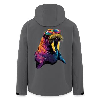 Walross Stoßzähne Robbe Wilde Pazifische Walrosse - Recycelte Männer Softshell-Jacke von Stanley/Stella - Anthrazit - Hinten - AI Model Male 185 light (185cm)