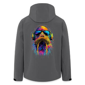 Walross Stoßzähne Robbe Wilde Pazifische Walrosse - Recycelte Männer Softshell-Jacke von Stanley/Stella - Anthrazit - Hinten - AI Model Male 185 light (185cm)