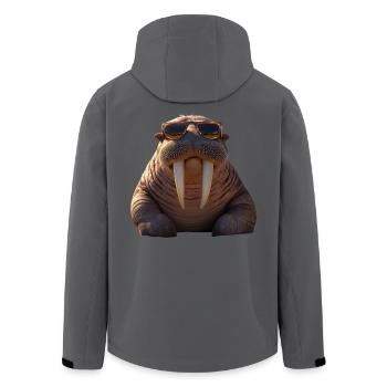 Walross Stoßzähne Robbe Wilde Pazifische Walrosse - Recycelte Männer Softshell-Jacke von Stanley/Stella - Anthrazit - Hinten - AI Model Male 185 light (185cm)