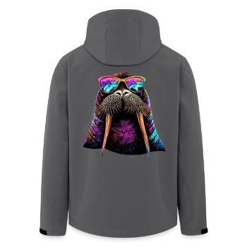 Walross Stoßzähne Robbe Wilde Pazifische Walrosse - Recycelte Männer Softshell-Jacke von Stanley/Stella - Anthrazit - Hinten - AI Model Male 185 light (185cm)