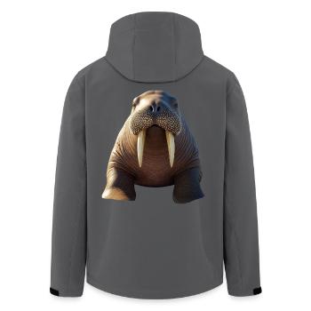 Walross Stoßzähne Robbe Wilde Pazifische Walrosse - Recycelte Männer Softshell-Jacke von Stanley/Stella - Anthrazit - Hinten - AI Model Male 185 light (185cm)