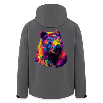 Wombat Australien Beuteltier Süßer Wombat - Recycelte Männer Softshell-Jacke von Stanley/Stella - Anthrazit - Hinten - AI Model Male 185 light (185cm)