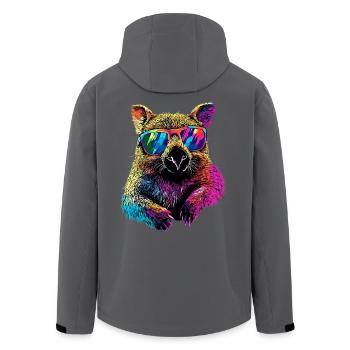 Wombat Australien Beuteltier Süßer Wombat - Recycelte Männer Softshell-Jacke von Stanley/Stella - Anthrazit - Hinten - AI Model Male 185 light (185cm)