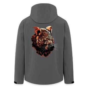 Wombat Australien Beuteltier Süßer Wombat - Recycelte Männer Softshell-Jacke von Stanley/Stella - Anthrazit - Hinten - AI Model Male 185 light (185cm)