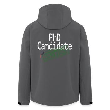 Promotion zum Doktor / PhD Candidate Survivor / Dr - Recycelte Männer Softshell-Jacke von Stanley/Stella - Anthrazit - Hinten - AI Model Male 185 light (185cm)