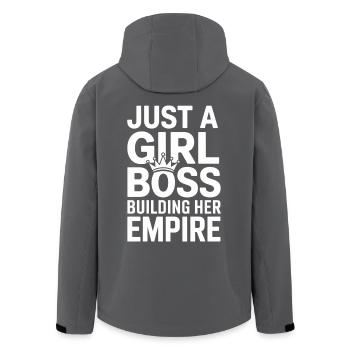 Just A Girl Building Empire Unternehmerin Chefin - Recycelte Männer Softshell-Jacke von Stanley/Stella - Anthrazit - Hinten - AI Model Male 185 light (185cm)