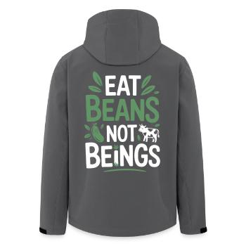 Eat Beans Not Beings Tiere Bohnen Vegetarier Vegan - Recycelte Männer Softshell-Jacke von Stanley/Stella - Anthrazit - Hinten - AI Model Male 185 light (185cm)